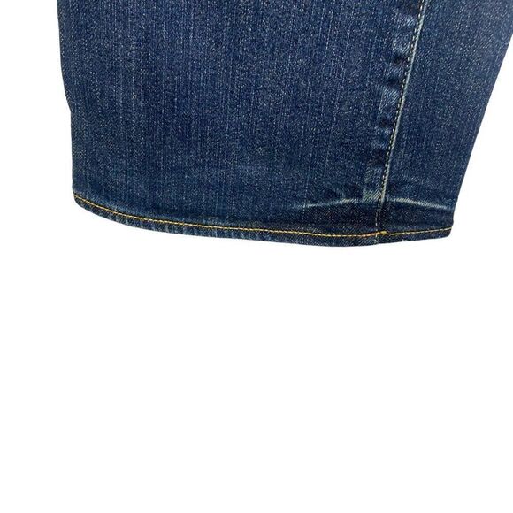 CLUB MONACO Women's Blue Dark Wash Distressed Patch Pocket Bootcut Jeans US 2 - Picture 12 of 16